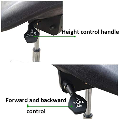 Tabourete Reglable en Altura con Rueditas，Taburetes Sillas con Negro PU Cuero Sintético Asiento，Altura Regulable 47-63 cm，160kg de Capacidad de Carga，Taburete Para Tatuar para El Tatuaje Del Peluquer