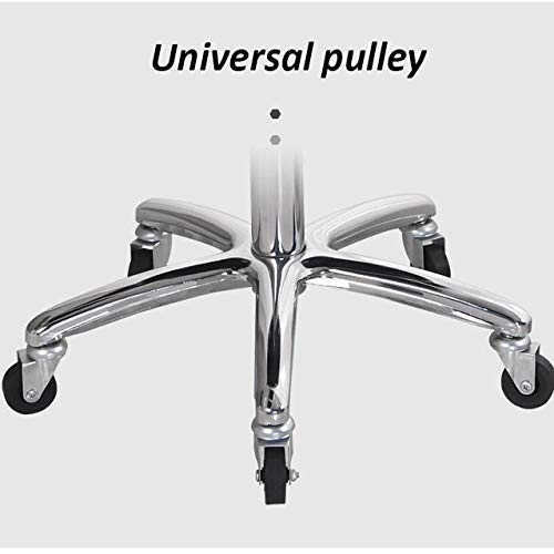 Taburete Bar con Rueditas，Sillas de Peluqueria Hidraulicas con Marrón Cuero Sintético Asiento，Altura Regulable 42-54 cm，160kg de Capacidad de Carga，Taburete Polipiel con Respaldo para Peluquería Mani