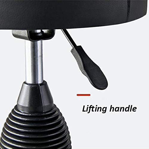 Taburetes Ajustables con Rueditas，Taburete Medico con Verde PU Cuero Sintético Asiento，Altura Regulable 45-57 cm，160kg de Capacidad de Carga，Silla Manicurapara El Salón De Belleza Bar