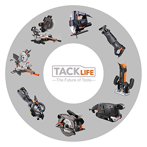 TACKLIFE Sierra Sable, Velocidad Variable, 12V Máxima Batería de Iones de Litio, Indicador de Bateria, 1 Hora Cargador Rápido, Incluye Mordaza de Sujeción, Cuchilla para Madera- RES001