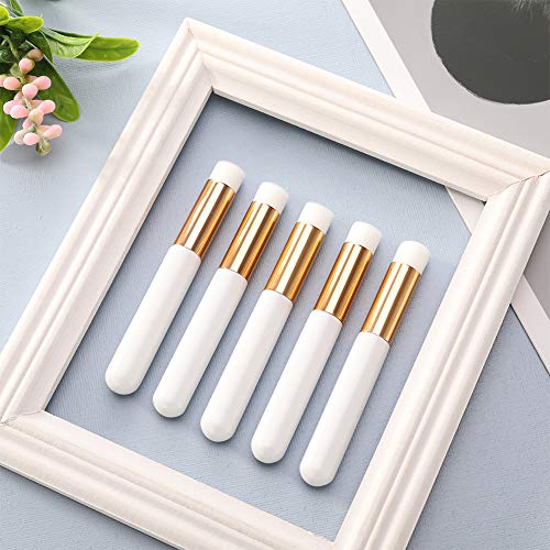 Tagaremuser 20 piezas de cepillo para puntos negros, cepillo limpiador de pestañas para extensiones, cepillo de limpieza profunda de poros de nariz, cepillos de limpieza facial (blanco y rosa)