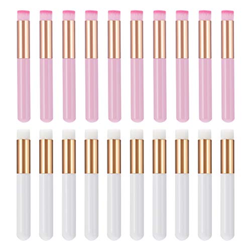 Tagaremuser 20 piezas de cepillo para puntos negros, cepillo limpiador de pestañas para extensiones, cepillo de limpieza profunda de poros de nariz, cepillos de limpieza facial (blanco y rosa)