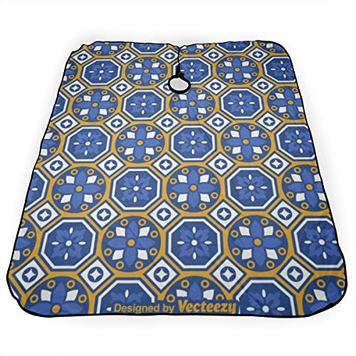 Talavera - Capa de peluquería para el pelo, patrón sin costuras, con cierre a presión para corte de pelo, peinado y champú, 55 x 66 pulgadas