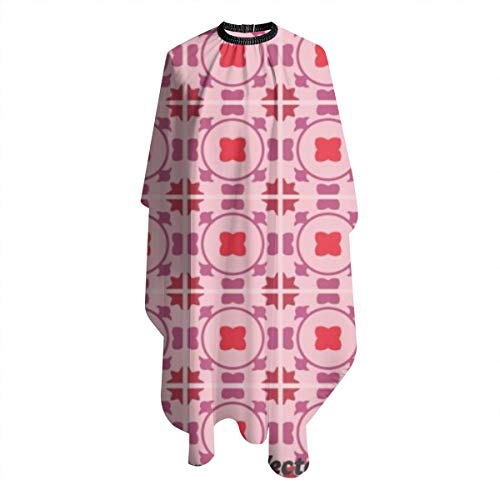 Talavera - Delantal de peluquería para hombre, mujer, diseño de baldosas moradas sin costuras, corte de pelo y estilo antiestático, 55 x 66 pulgadas