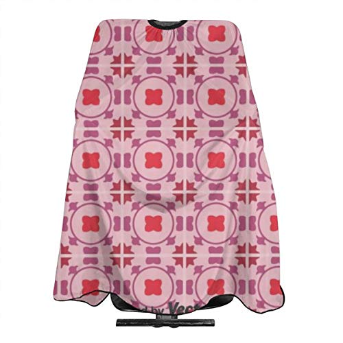 Talavera - Delantal de peluquería para hombre, mujer, diseño de baldosas moradas sin costuras, corte de pelo y estilo antiestático, 55 x 66 pulgadas