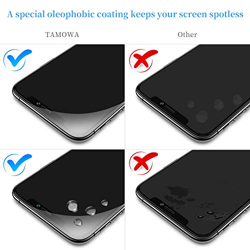 TAMOWA Protector de Pantalla para iPhone 11 Pro MAX/iPhone XS MAX (2 Piezas), 3D Cubierta Completa Vidrio Templado 9H Cristal Templado Premium con Kit de Instalacións (Negro)