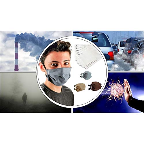tapidecor Rayas Pack 5 UDS MASCARILLAS DE Tela Lavable Reutilizable 2 Capas + Bolsillo con 5 FILTROS Tela HOMOLOGADOS INCLUIDOS. Doble Ajuste Elastico Cabeza.