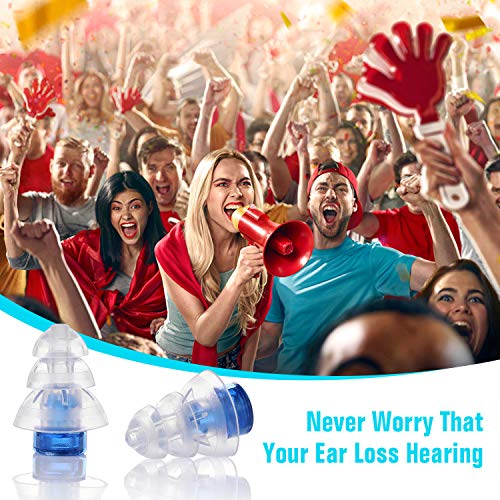 Tapones protectors de oído BEYIMEIMusic Pro con caja de aluminio. 2 tamaños proporcionados.Para un uso prolongado y repetitivo.Ideal para conciertos,discotecas y festivals,claros/transparentes