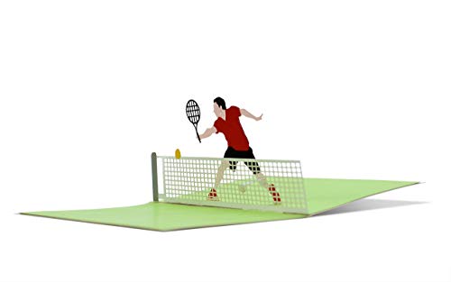 Tarjeta de cumpleaños de tenis con pop up 3D, por ejemplo Ideal como regalo deportivo para accesorios de tenis o para tenis, regalo divertido H22.