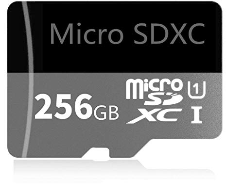 Tarjeta Micro SD de 256 GB de alta velocidad Clase 10 SDXC con adaptador SD gratuito, diseñada para teléfonos inteligentes Android, tabletas y otros dispositivos compatibles (256 GB-A)