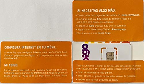 Tarjeta SIM Yoigo Prepago+ 6gb +200Minutos en Llamadas