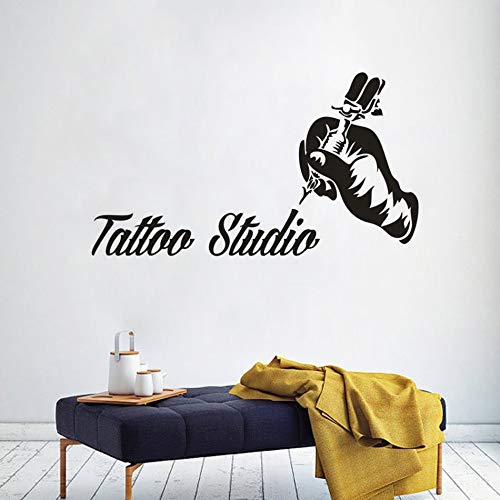 Tattoo studio logo wall art decal tattoo artist design vinilo etiqueta de la pared salón de belleza decoración tattoo studio decoración ventana pegatina A7 57x32cm