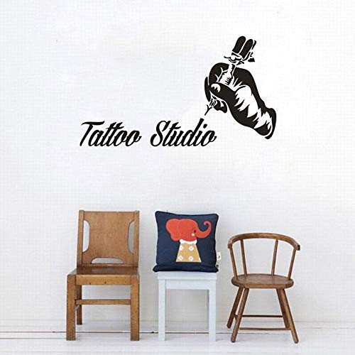 Tattoo studio logo wall art decal tattoo artist design vinilo etiqueta de la pared salón de belleza decoración tattoo studio decoración ventana pegatina A7 57x32cm