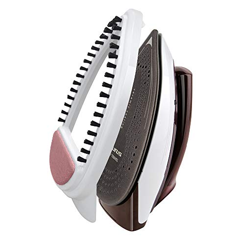 Taurus Pocket Iron Plancha de viaje, 1150 W, diseño mini, ligera, bivoltaje, 45 g/min, cepillo anti olores, bolsa de transporte, Cerámica, Blanco