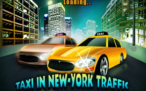 Taxi en el tráfico de nueva york - el juego fresco libre de la cabina