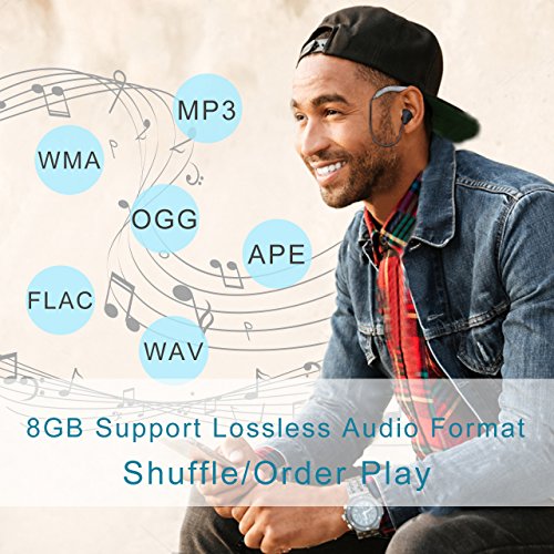 Tayogo Mp3 Natacion,Ipx8 8gb Mp3 Acuatico para Natacion, Correr-Amarillo