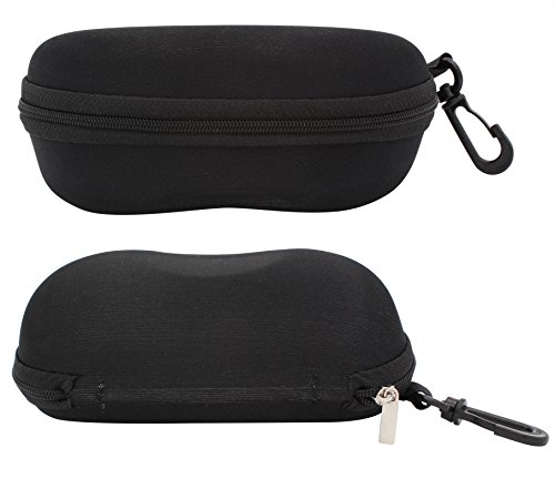 TBOC Funda Rígida Gafas de Sol – Estuche Negro Ligero con Cremallera para Cinturón Bolso Mochila y Coche para Guardar tus Gafas de Ver Lectura Natación Grandes y Pequeñas para Hombre Mujer y Niño