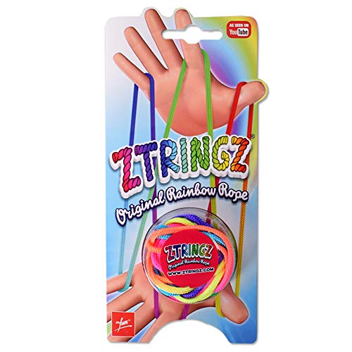 TE-Trend Ztringz Fingerspielzeug Schnurspiel Fadenspiel Seilpuzzle Nudo Bricolaje Manos Juguete Motricidad Niñas 4er Juego Ztringz