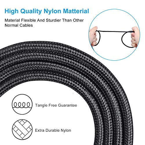 TECKNET Cable USB C (1M / 1.5M / 2M), Cable Tipo C Cable de Cargador Cable de Datos, Trenzado de Nylon para Galaxy, Nexus 5X / 6P, Xiaomi, ChromeBook Pixel y Más,Negro