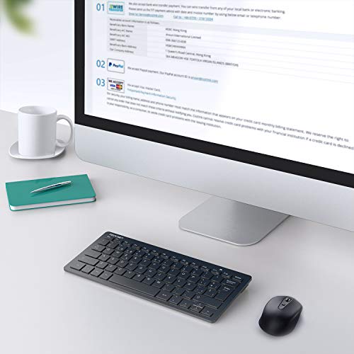 TECKNET Mini Teclado Inalámbrico 2.4G Ultra Delgado, Teclado Portátil de Ordenador con Receptor Nano Teclado Suave y Ergonómico para PC, Android Smart TV, Laptops (Español,con la Ñ)