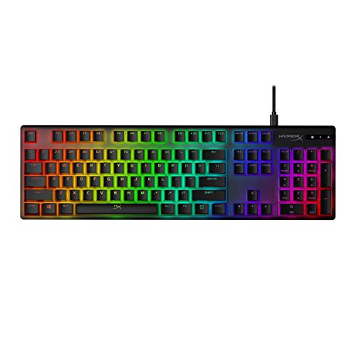Teclas HyperX Pudding Keycaps - Conjunto completo de teclas - PBT - {Negro} - Diseño inglés (EE. UU.) - 104 teclas, retroiluminado, perfil OEM