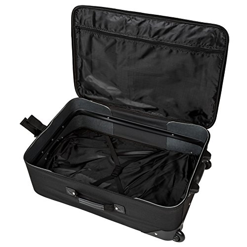 TecTake Conjunto de 4 Maletas de Viaje Juego de Maleta Blanda Bolsa Trolley con Ruedas Negro