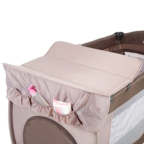 TecTake Cuna infantil de viaje de altura ajustable con acolchado para bebé - disponible en diferentes colores - (Coffee | 400466)