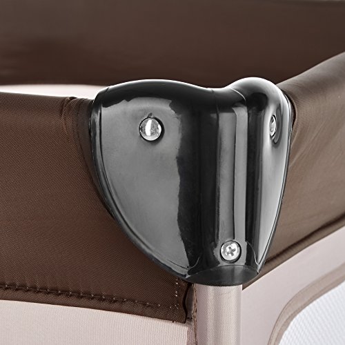 TecTake Cuna infantil de viaje de altura ajustable con acolchado para bebé - disponible en diferentes colores - (Coffee | 400466)