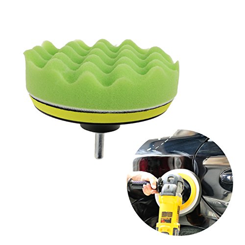 TedGem Kit de esponja de pulido con adaptador de taladro y almohadillas de cera de lana, juego de 6 almohadillas de pulir para coche, pulidor y depilación