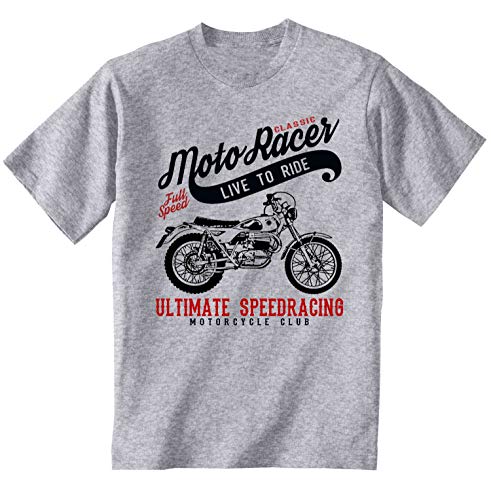 Teesandengines Bultaco lobito mk7 Classic Moto Racer Ultimate Speed Racing Camiseta Gris para Hombre de Algodon Size Large