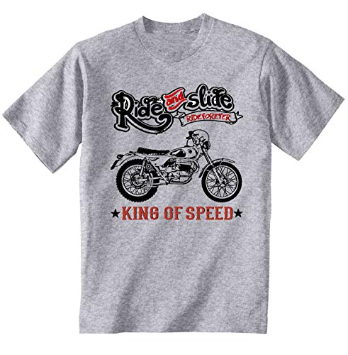 Teesandengines Bultaco lobito mk7 Ride and Slide Camiseta Gris para Hombre de Algodon Size Xxlarge