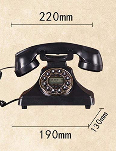 Teléfono Antiguo Madera Vintage 60s Moda Teléfono con Cable Teléfono Disco Giratorio Antiguo Vintage Teléfono Fijo Oficina en casa Identificación de Llamadas Línea Fija