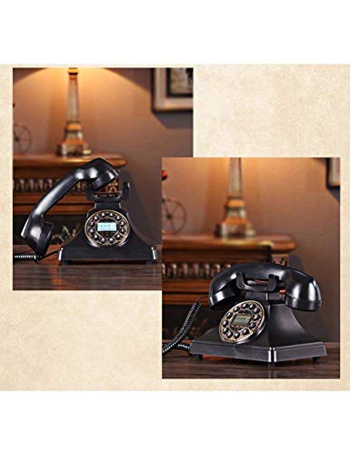 Teléfono Antiguo Madera Vintage 60s Moda Teléfono con Cable Teléfono Disco Giratorio Antiguo Vintage Teléfono Fijo Oficina en casa Identificación de Llamadas Línea Fija