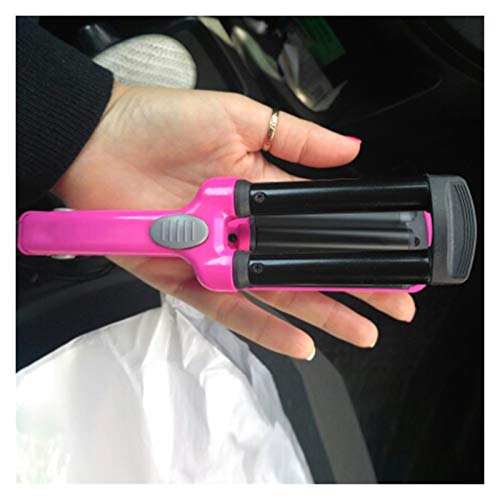 Temperatura ajustable alisadores de pelo de cerámica Mini cerámica de los bigudíes de pelo Plancha de onda de la vara 3 barriles de hierro plancha de cerámica Herramientas profesionales del pelo Alica