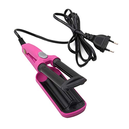 Temperatura ajustable alisadores de pelo de cerámica Mini cerámica de los bigudíes de pelo Plancha de onda de la vara 3 barriles de hierro plancha de cerámica Herramientas profesionales del pelo Alica