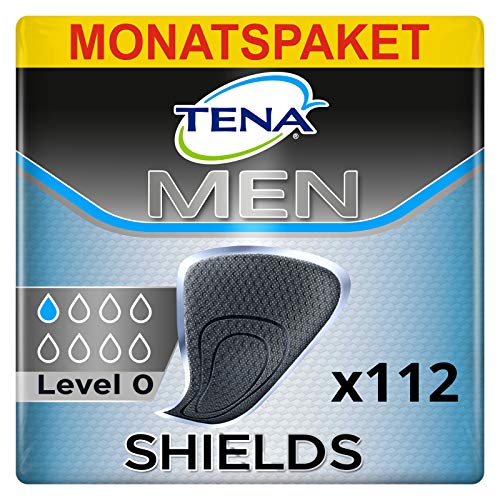 TENA Men Escudo Protector Negro, Protege slip Incontinencia Hombre - 112 Unidades (8x14)