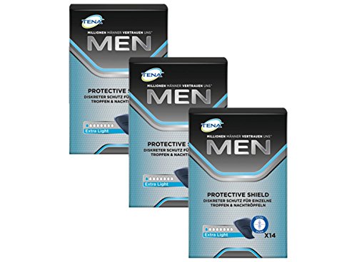 Tena Protección masculina, extraligera, para ligeras pérdidas/incontinencia (3 Paquetes de 14 compresas)
