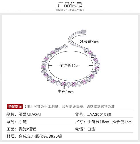 Tendencia Personalidad Creativa Pequeña Fragancia Pulsera de Circón S925 Pulsera de Flor de Diamante de Plata Esterlina Dulce Plata Mujer