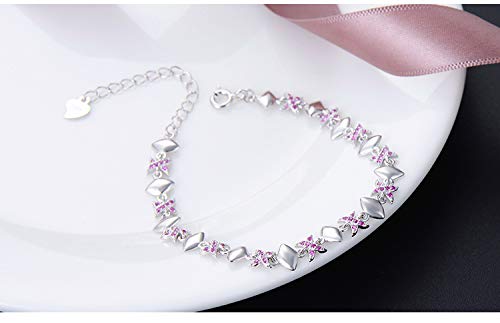 Tendencia Personalidad Creativa Pequeña Fragancia Pulsera de Circón S925 Pulsera de Flor de Diamante de Plata Esterlina Dulce Plata Mujer