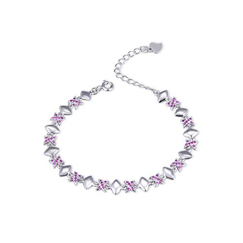 Tendencia Personalidad Creativa Pequeña Fragancia Pulsera de Circón S925 Pulsera de Flor de Diamante de Plata Esterlina Dulce Plata Mujer