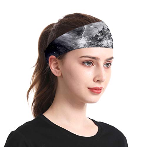 TENDYCOCO 3 Piezas Diademas Deportivas Cielo Estrellado Bandas de Sudor para Correr Bandas de Sudor Atléticas Yoga Absorbente de Humedad Pañuelo para El Pelo para Baloncesto Gimnasio Gimnasio