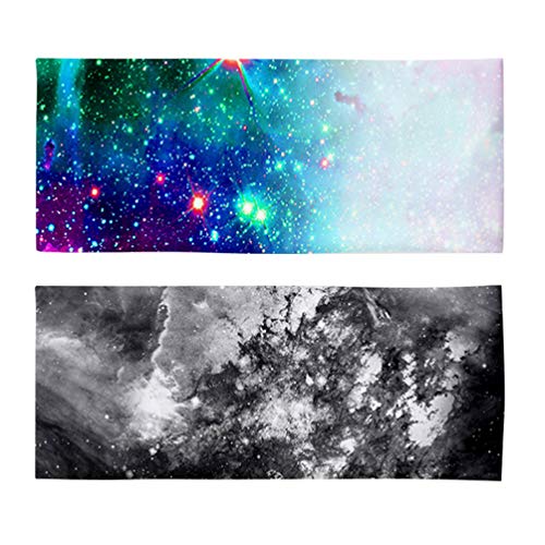 TENDYCOCO 3 Piezas Diademas Deportivas Cielo Estrellado Bandas de Sudor para Correr Bandas de Sudor Atléticas Yoga Absorbente de Humedad Pañuelo para El Pelo para Baloncesto Gimnasio Gimnasio