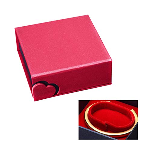 TENDYCOCO Caja de joyería de Terciopelo en Forma de corazón Reloj Pulsera Brazalete Vitrina Almacenamiento Joyero Caja de Regalo (Rojo)