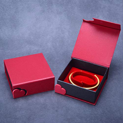 TENDYCOCO Caja de joyería de Terciopelo en Forma de corazón Reloj Pulsera Brazalete Vitrina Almacenamiento Joyero Caja de Regalo (Rojo)