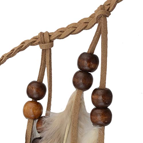 TENDYCOCO Indio de plumas diadema borla de cáñamo cuerda bohemio Hairband para mujeres niñas Festival tocado