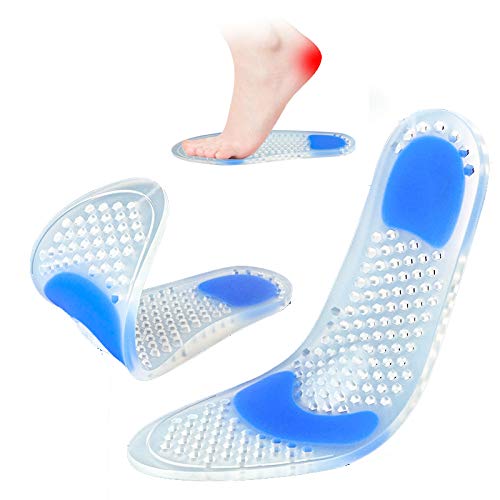 Termino Alivio del Dolor Pie Pads, Movimiento De Amortiguación Talón Gel Cojín Ratón Longitud Completa Ortopédicos Plantillas-A Aliviar, Espalda, Cadera, Pierna Y La Rodilla Plantilla 1 Par,L