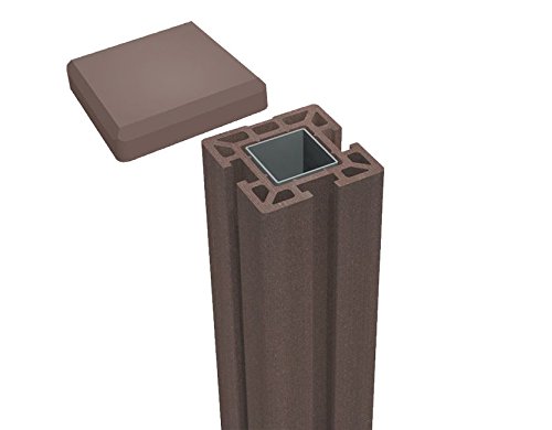 terrasso WPC/BPC Visión – Valla Incluye postes y puerta Element Visión – Valla de jardín Valla nuevo, Bi-color Weiß, 6 Zäune, 1 Torelement inkl. 8 Pfosten