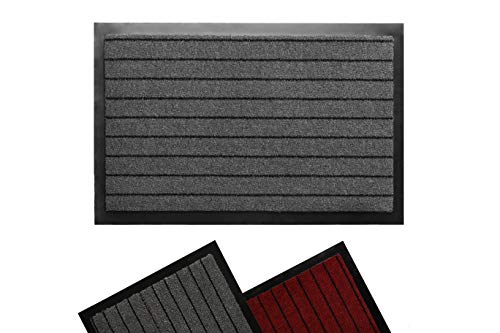 Tesar Felpudo Alaska absorbente Entrada a casa para Exterior, Puerta entrada casa, Impermeable, Lavable, Anti bacterias, acolchado, Antideslizante, Pasillo, Cocina, Dormitorio (Gris, 60 x 90 cm)