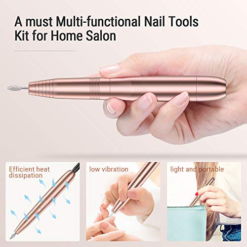 Tesoky Kit Manicura Eléctrico, Torno Para Uñas 11 en 1 Set de Manicura y Pedicura Lima de Uñas Profesionales Máquina Para Hogar y Salón