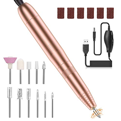 Tesoky Kit Manicura Eléctrico, Torno Para Uñas 11 en 1 Set de Manicura y Pedicura Lima de Uñas Profesionales Máquina Para Hogar y Salón